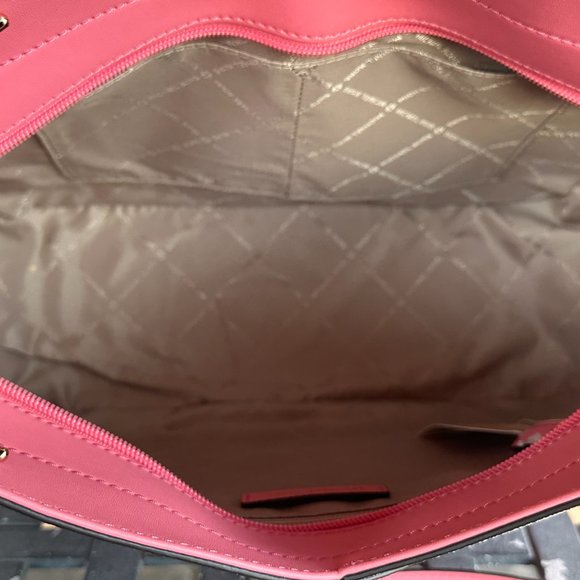 Michael Kors Jet Set Travel LG Chained Tote Shoulder Bag Color-Block MK Tea Rose - Picture 7 of 11